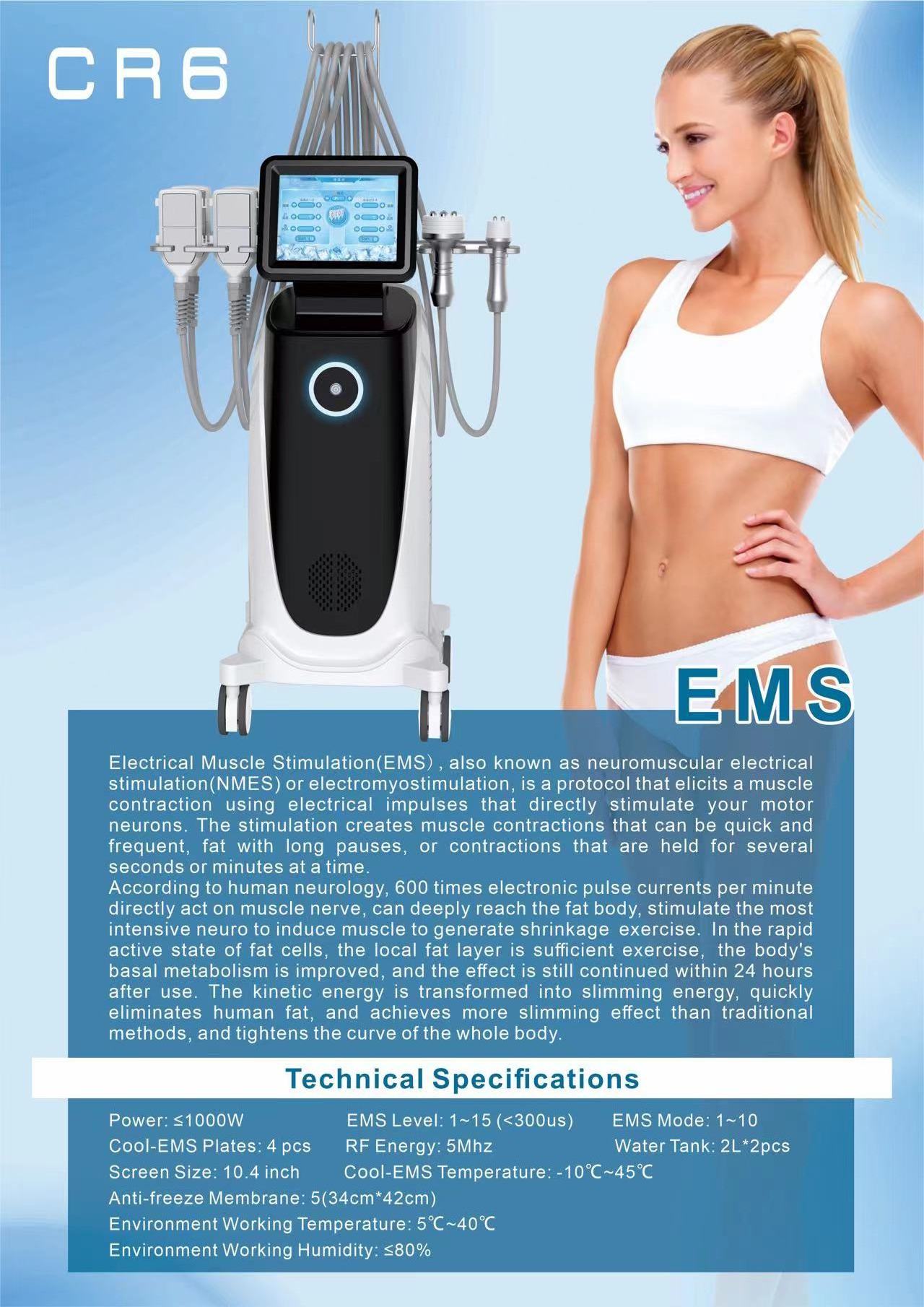 2023 Cryo Thermal Cryotherapy Cool Cryo Ems Pad Skin T Slimming Shock Cryoskin Machine With Ems For Body Slimming