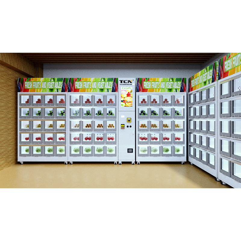 TCN 24/7 Self Service Locker Vending Machine Refrigerated Smart Fridge Vending Machine Fresh Food