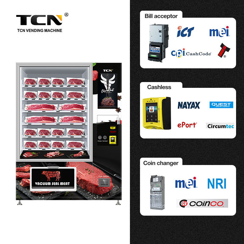 TCN OEM/ODM Vending Machine Fresh Packaged Meat Vending Machines With Refrigeration