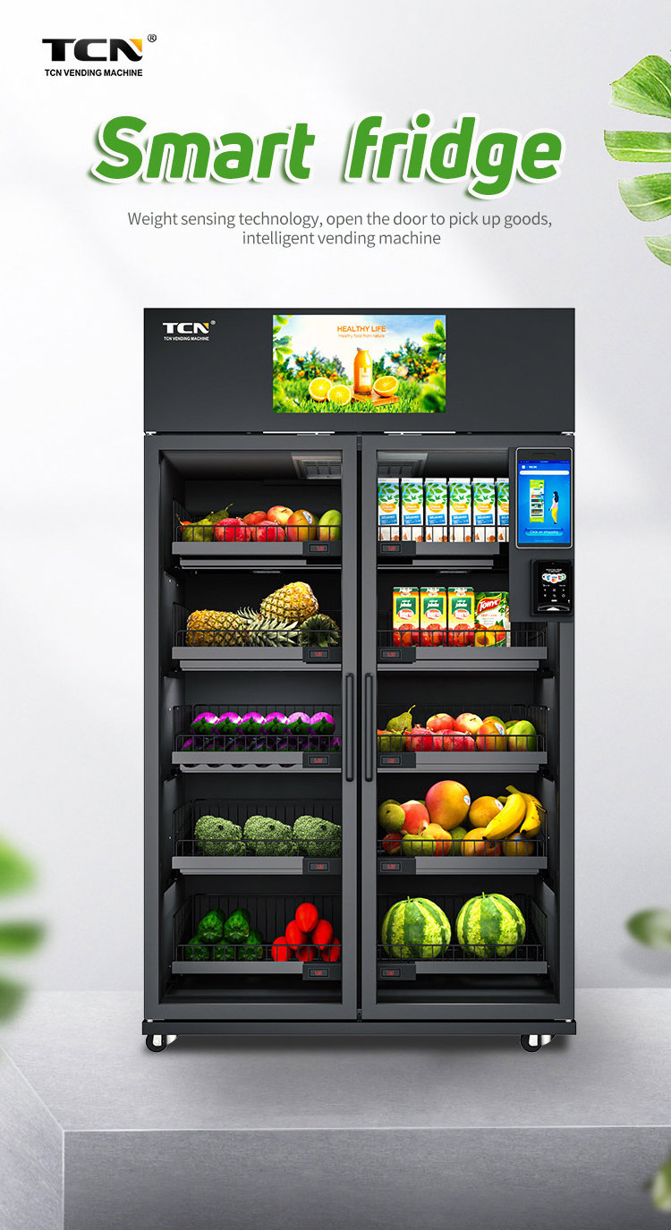 TCN Automatic Self service Fresh Fruit Vending Machine Smart Fridge AI Vending Machine