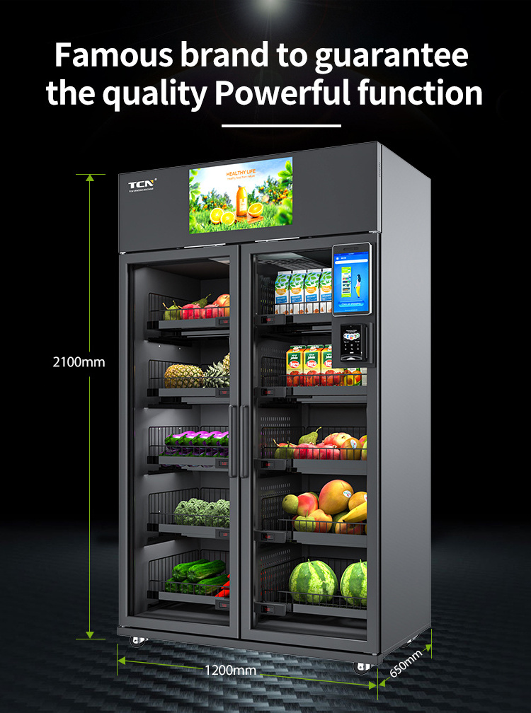 TCN Automatic Self service Fresh Fruit Vending Machine Smart Fridge AI Vending Machine