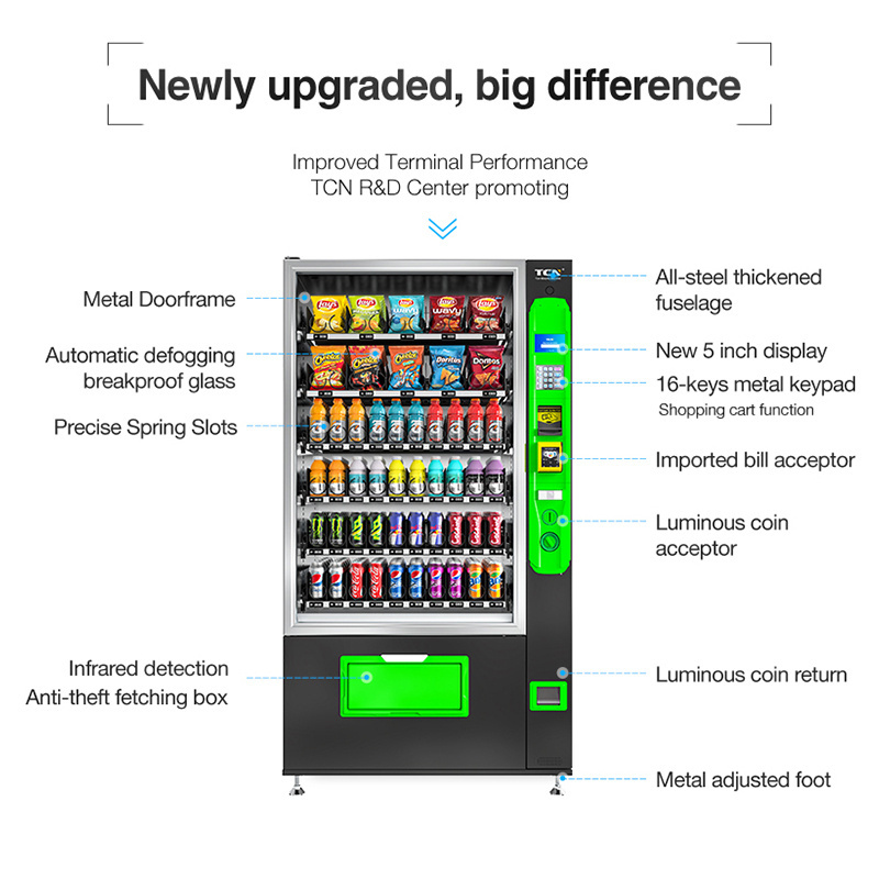 TCN Self Service Ice and Water Vending Machine Soda And Bottle Drink Vending Machines