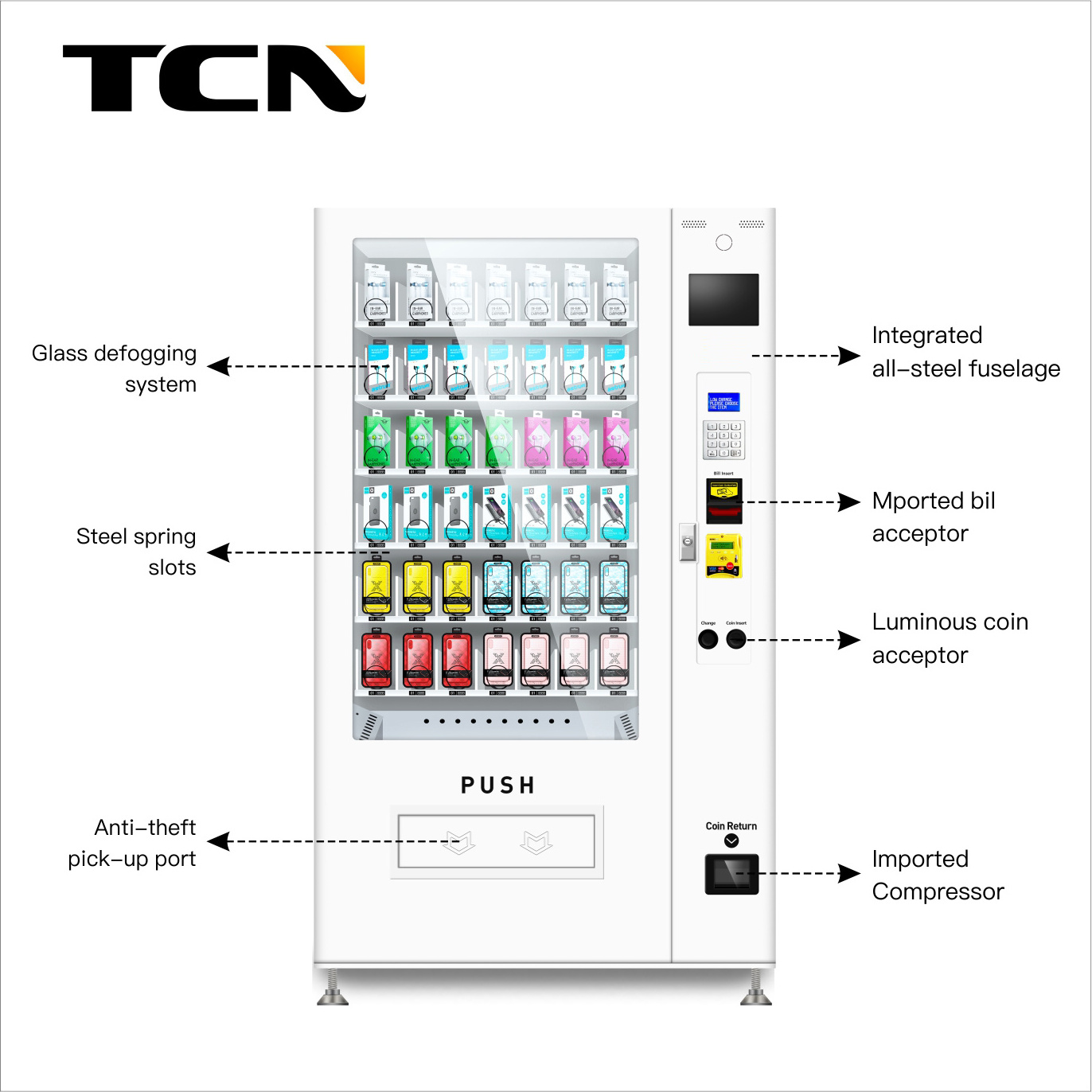 TCN Various Articles Vending Machine Coustomised Cheap Vending Machine For Cell Phone And Accessory