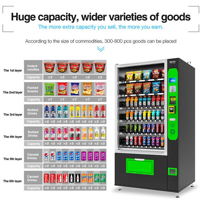 TCN Self Service Ice and Water Vending Machine Soda And Bottle Drink Vending Machines