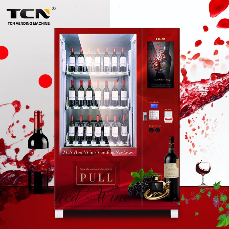 TCN red wine whiskey vending machine beer wine bottle vending machine with age verification