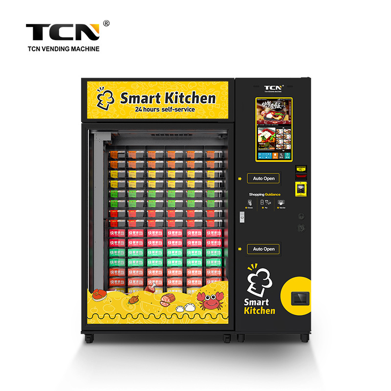 TCN Profesional Full Automatic Hot Food Vending Machine Double Microwave Fast Heating Vending Machine