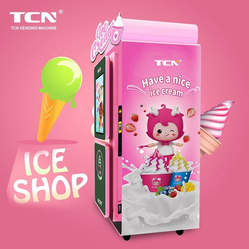 TCN Ice Cream Vending Machine Robot Price  Soft Ice Cream Vending Machine for Sale