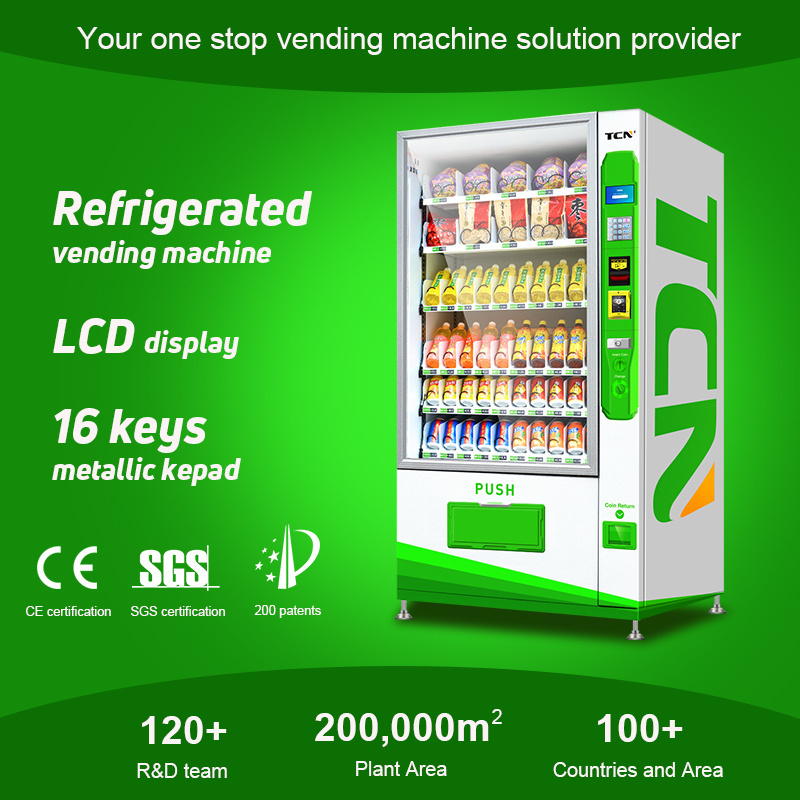 TCN Smart 24 Hours Self-Service Automatic Milk Food Snack Drink Vending Machine With Ce Cb Iso9001