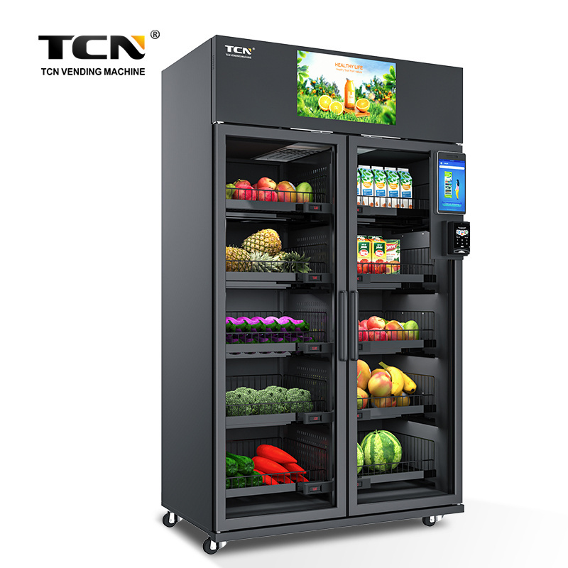 TCN Automatic Self service Fresh Fruit Vending Machine Smart Fridge AI Vending Machine