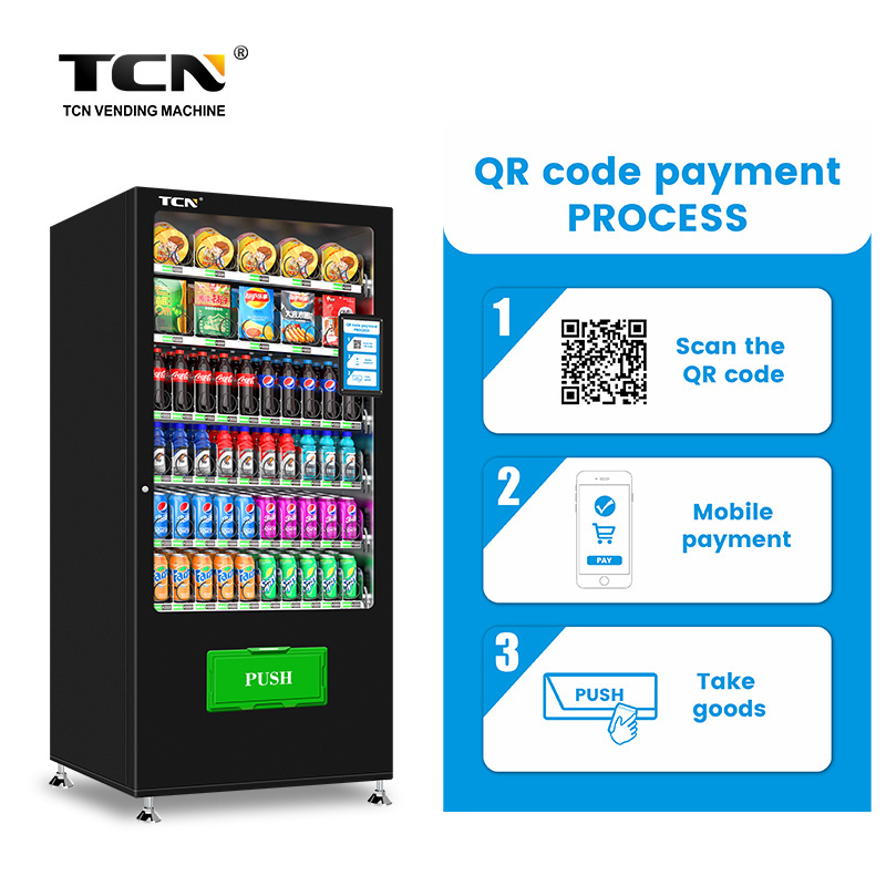 TCN Vending Machine Small Business Machine Ideas Slim Cashless Vending Machine With QR code For Southeast Asia