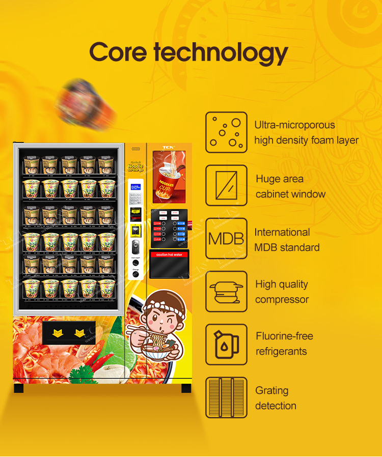 TCN Vending Machine New Style Instant Ramen And Cup Noodle Vending.Machine With Hot Water