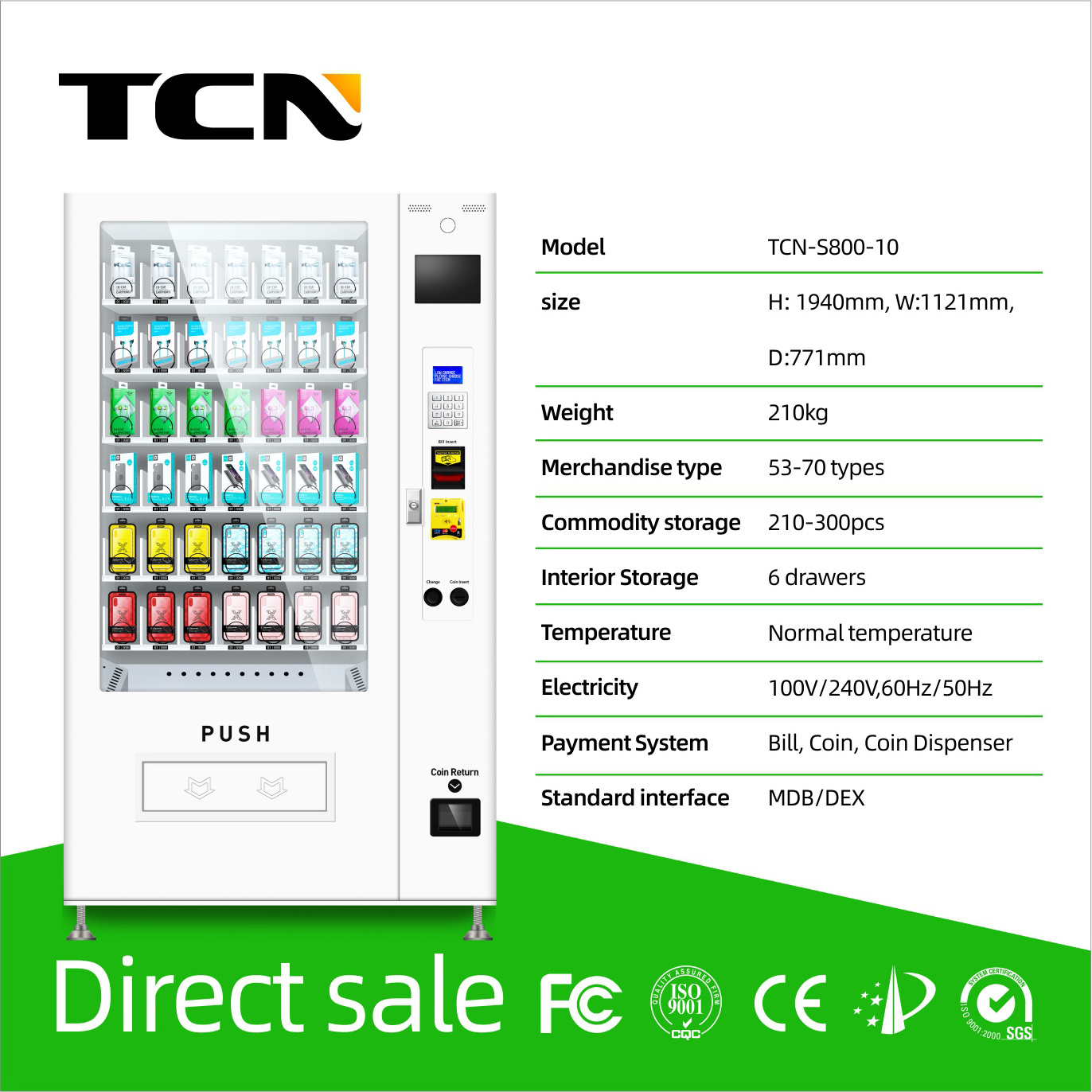 TCN Various Articles Vending Machine Coustomised Cheap Vending Machine For Cell Phone And Accessory