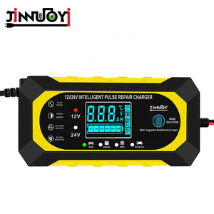 JINNUOYI 12V 10A 24V 5A Battery Maintainer Trickle Charging Pulse Repair Charger Auto Motorcycle Battery Charger For Car