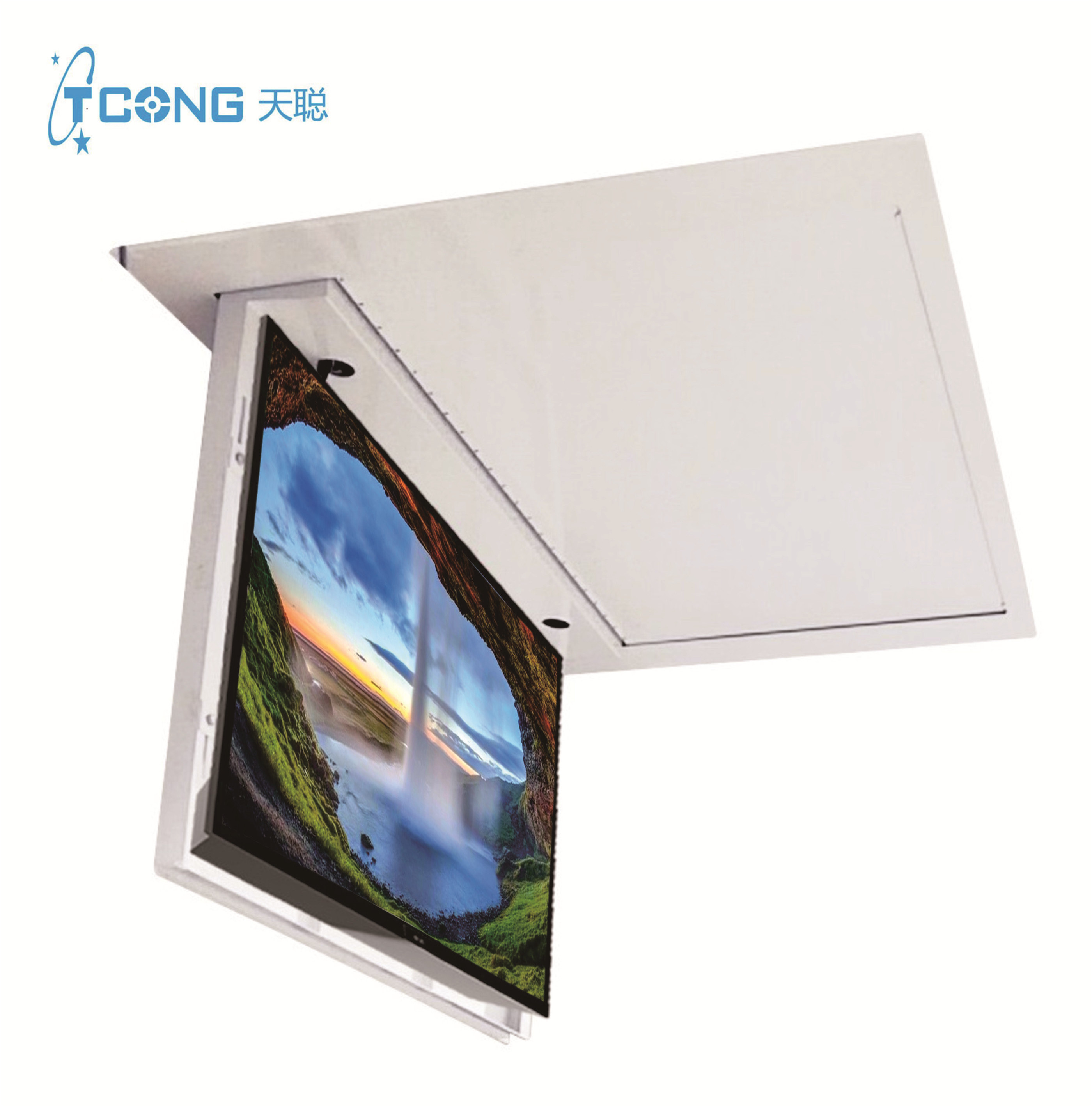 65 inch Remote Control Completely Automatic TV Ceiling Hanger Motorized Ceiling TV Mount Electric Flip Down TV Lift