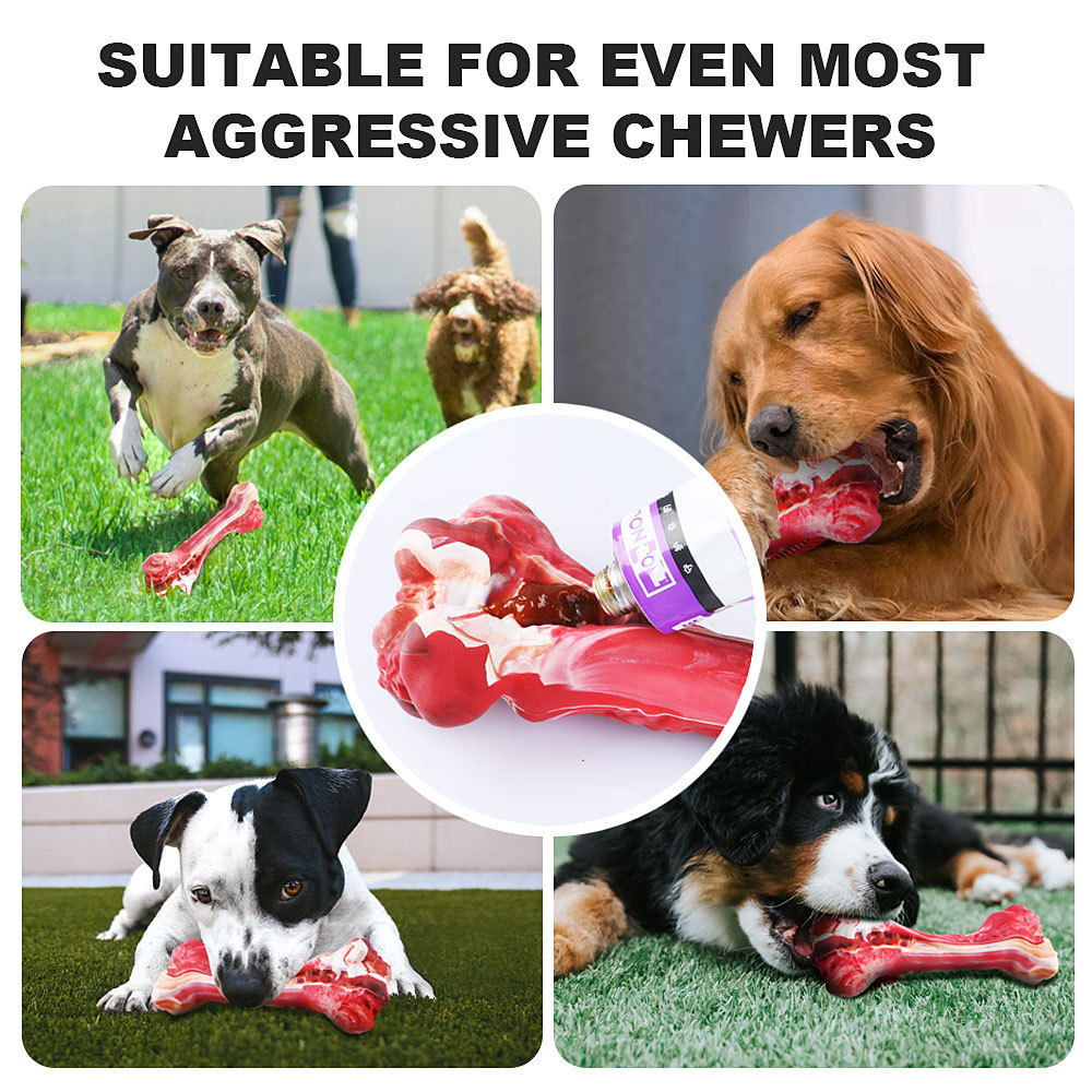 Professional Pet Accessories Supplier Wholesale Indestructible Food Grade Rubber Simulated Bone Teeth Cleaning Dog Chew Toys