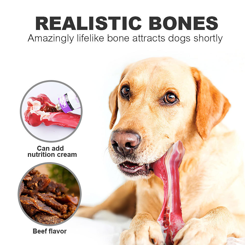 Professional Pet Accessories Supplier Wholesale Indestructible Food Grade Rubber Simulated Bone Teeth Cleaning Dog Chew Toys