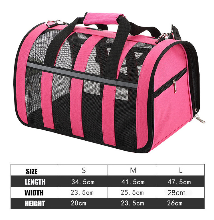 Hot Selling Colors Stripe Breathable Soft Sided Soft-Sided Pet Carrier for Small Medium Cats Dogs Puppy