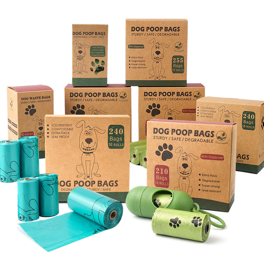 Pet Supplies Doggy Poop Waste Disposal Bags Biodegradable Compostable High Quality Leak Proof Dog Poop Bags