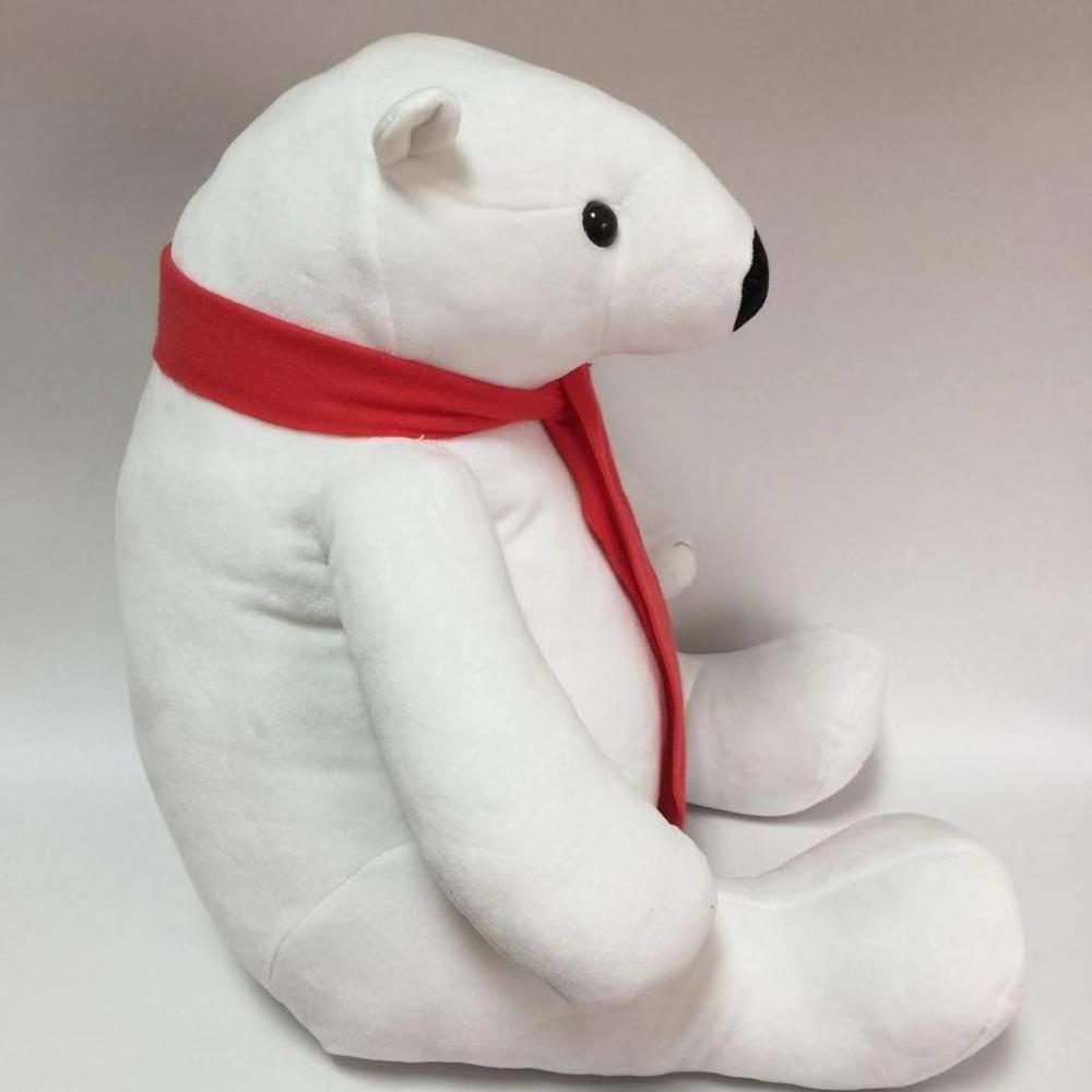 Promotion products Soft Velboa material 17 inch 43cm polar bear cola bear with scarf