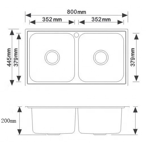 Two Bowl Sink Stainless Steel Kitchen Sink