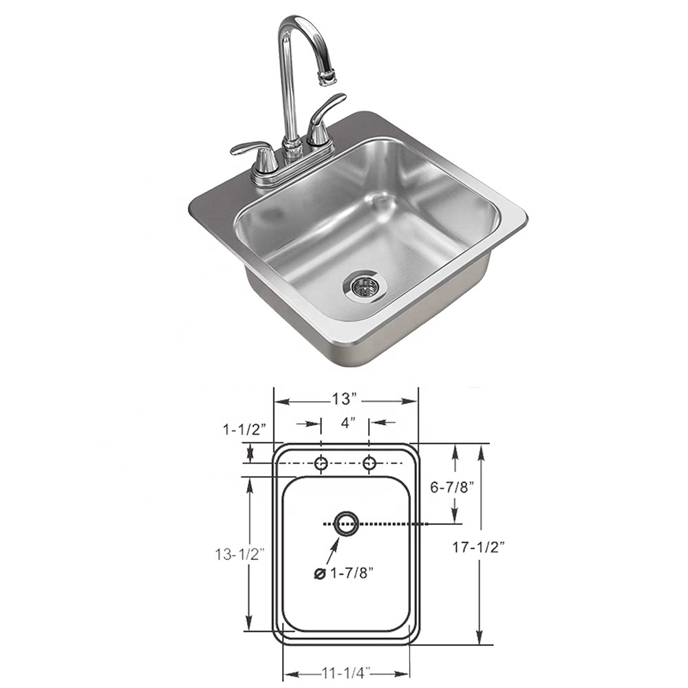 13 Inch Stainless Steel RV Kitchen Sink,Portable Hand Wash Sink