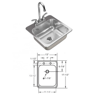 13 Inch Stainless Steel RV Kitchen Sink,Portable Hand Wash Sink