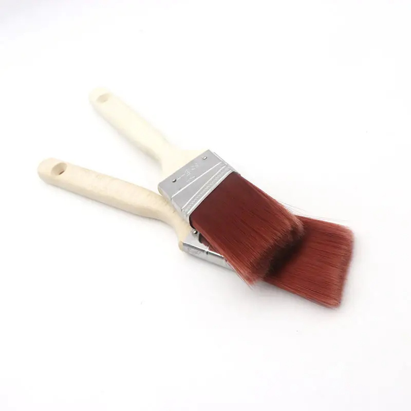 thin red paint brush personalized soft wooden handle painting brush Nylon Wall brush paint