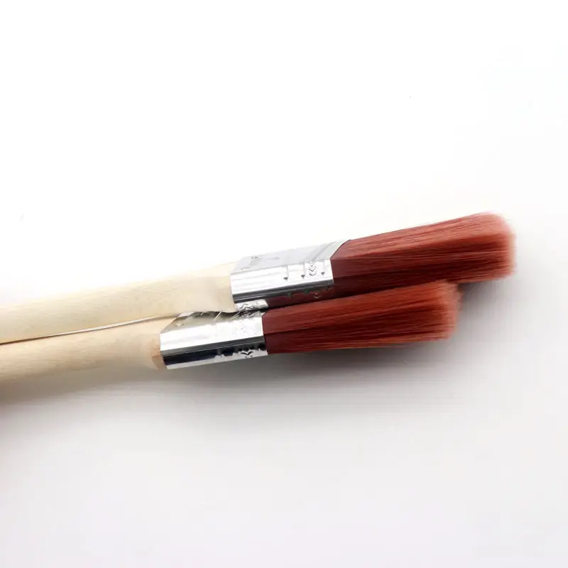 thin red paint brush personalized soft wooden handle painting brush Nylon Wall brush paint