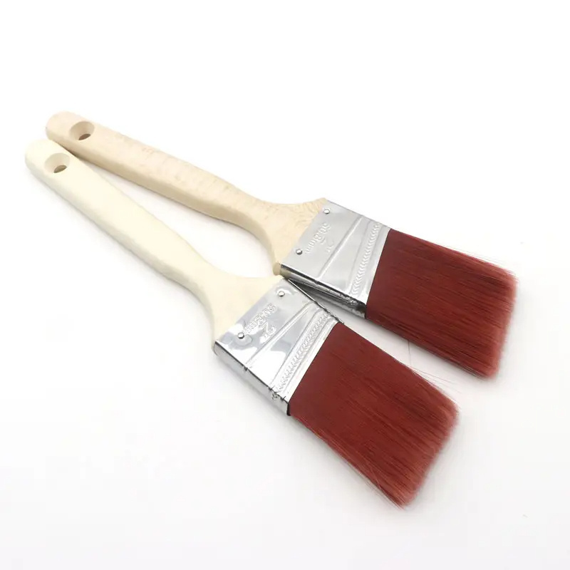 thin red paint brush personalized soft wooden handle painting brush Nylon Wall brush paint