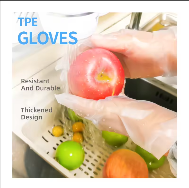 Cost-effective Disposable Plastic Gloves Pe Plastic Gloves Transparent Poly Food Polyethylene TPE Stretch Hybrid Poly Gloves