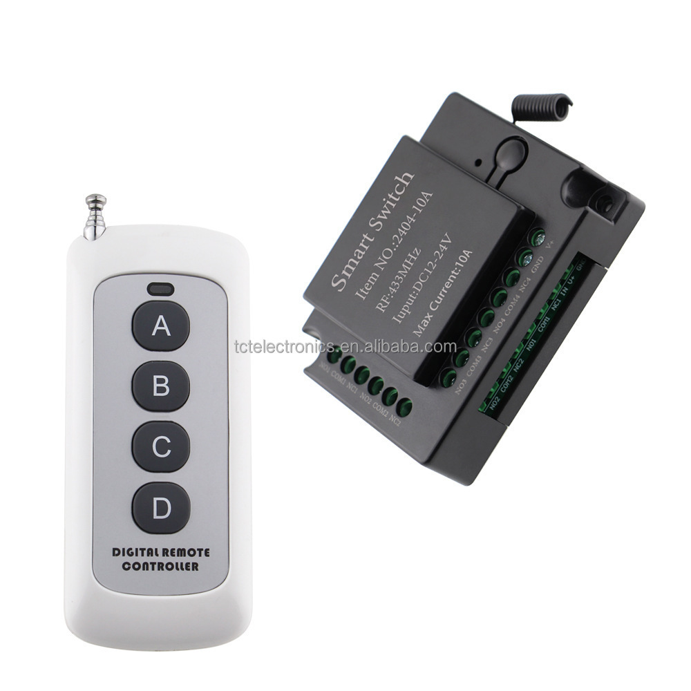 4 way wireless remote control switch DC12V24V, 3 way car tailgate garage door lifting controller Wireless remote control switch