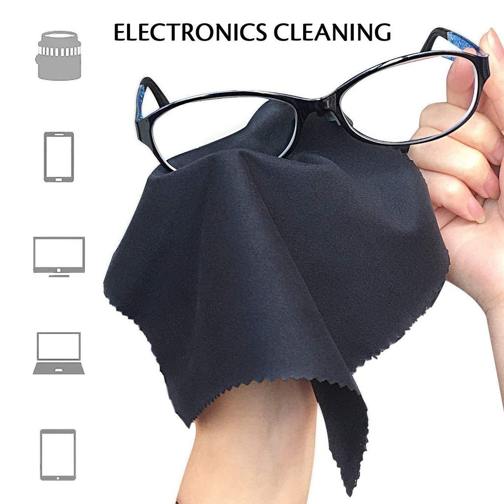 Black  Microfibre Cleaning Cloth Glasses microfiber lens cleaning cloth for eyeglasses lens