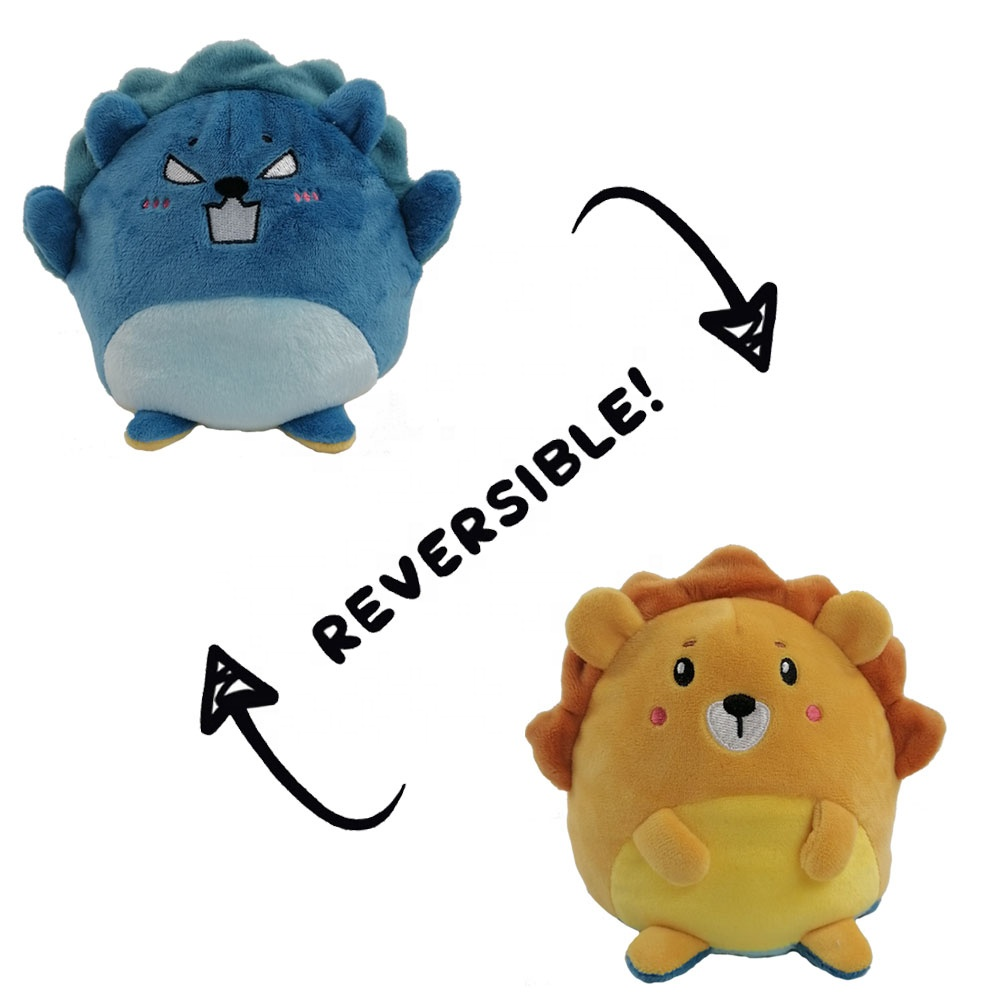 Reversible flip stuffed animals toys  plush lion toys