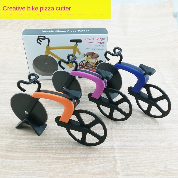 Creative Bicycle Pizza Knife Pizza Wheel Roller Cutter Car Stainless Steel Knife Wholesale Kitchen Gadgets