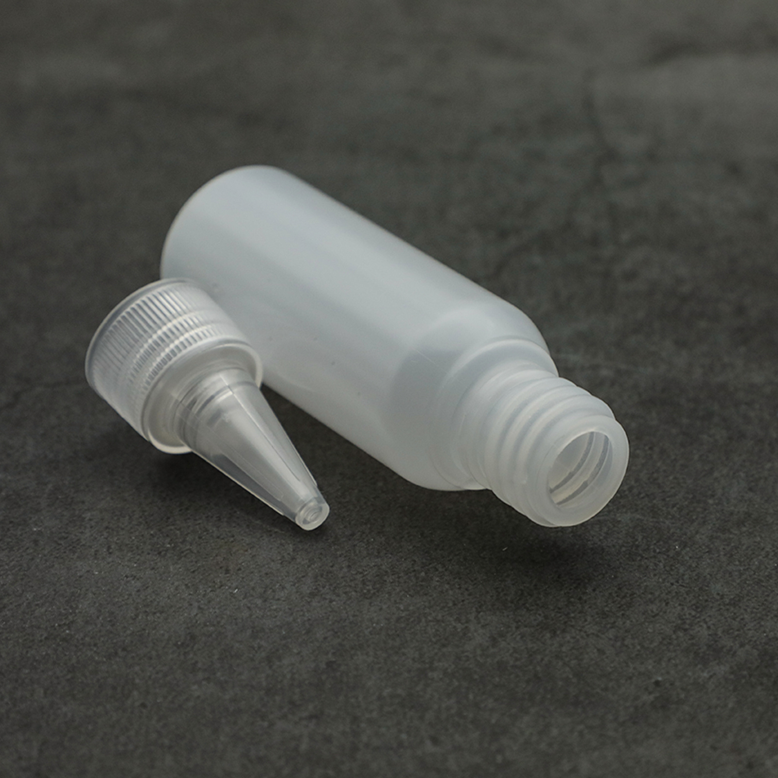 30ml Small Plastic PE squeeze bottle for glue with sharp mouth screw  twist cap