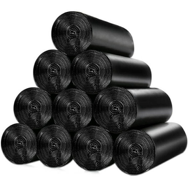 Eco Friendly Rubbish Garbage Bag Black Dustbin Plastic Trash Bags On Roll