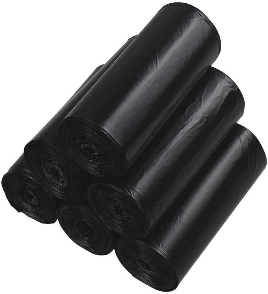 Eco Friendly Rubbish Garbage Bag Black Dustbin Plastic Trash Bags On Roll