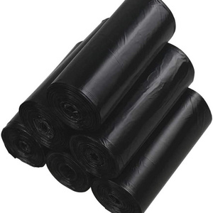 Eco Friendly Rubbish Garbage Bag Black Dustbin Plastic Trash Bags On Roll