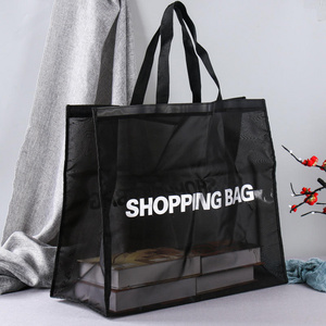 Hot sale custom logo reusable nylon wire mesh beach tote bag Mesh Beach shopping Bag