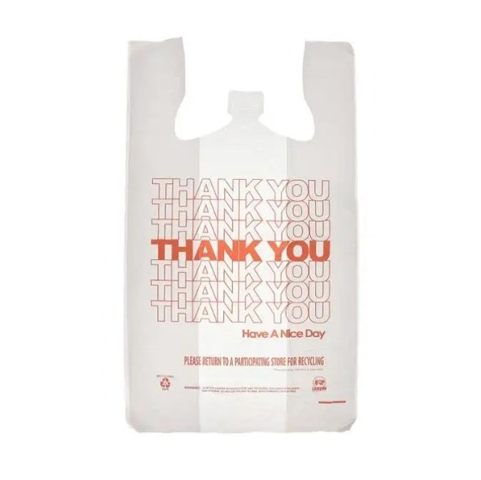 Customized Supermarket Plastic T-shirt Bag thank you bags