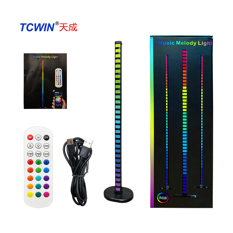 Rhythm Floor Light with Remote,Reactive Music Modes Color Change RGB Standing Lamp  for PC, TV, Party, Gaming Room Decoration 5v