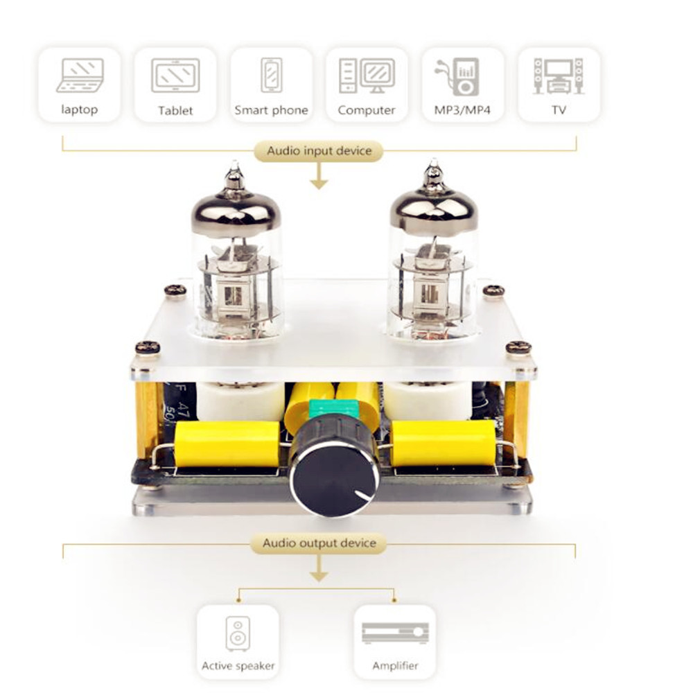 Taidacent DIY Guitar Tube Amplifier 6A2 6K4 5654 Vacuum Tube Pre Amplifier Board Bile Buffer Amp Speaker HIFI Tube Amplifier