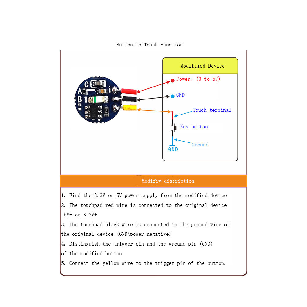 Taidacent 3V 5V Led Light Mirror Touch Sensor Switch Round On Off Capacitive Touch PCB Module Capacitive Touch Switch Button