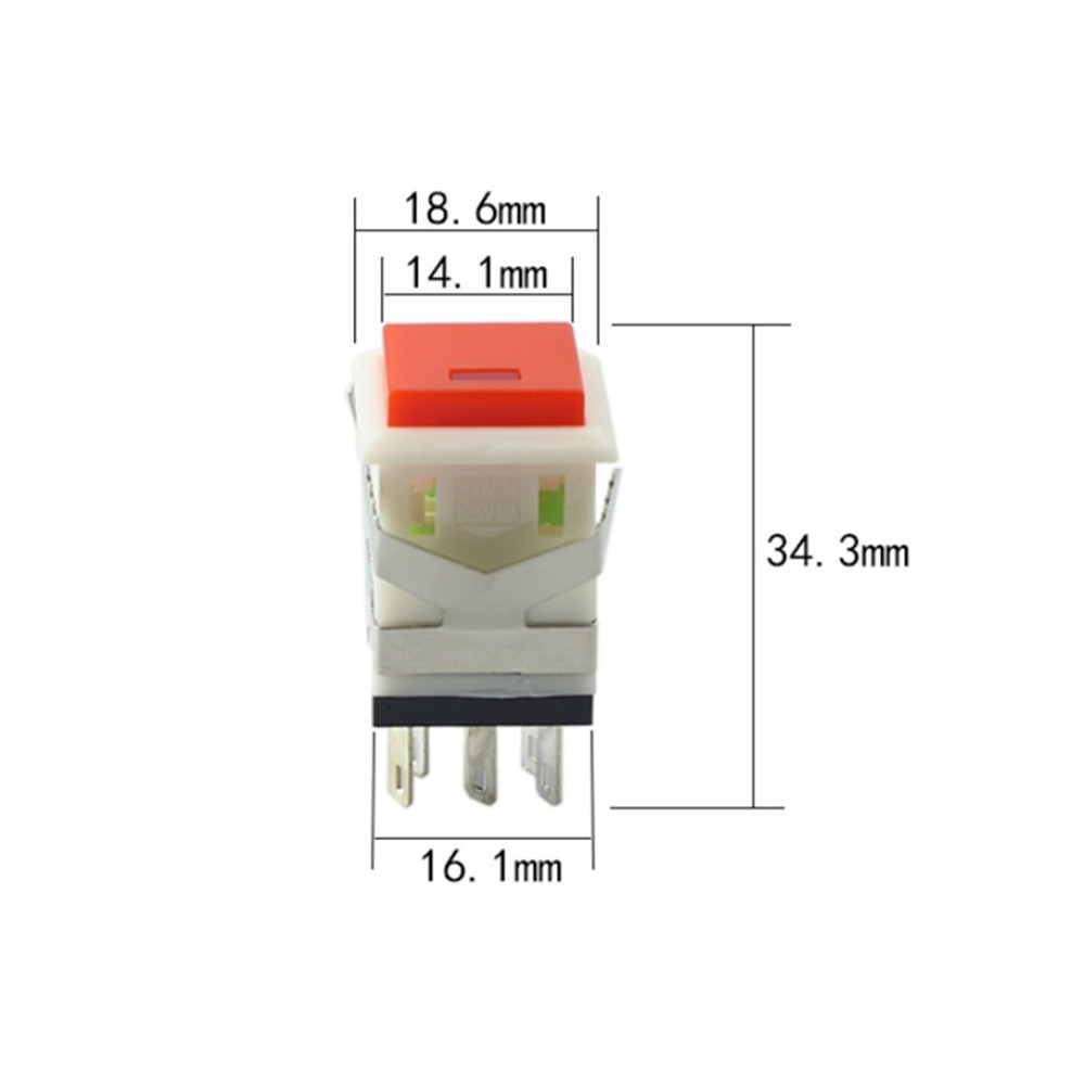 Taidacent 8 Pin 250V AC 3A Led illuminated Push Button Switch Power Arcade Square Button Latch KD2-21 KD2 Push Button Switch