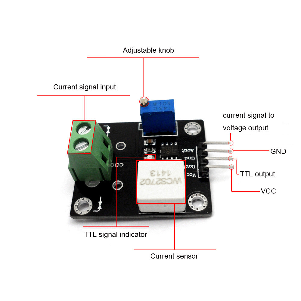 Taidacent WCS2702 WCS2705 WCS27 5A Overcurrent Protection Circuit Hall Effect Current Transducer DC Current Sensing Switch