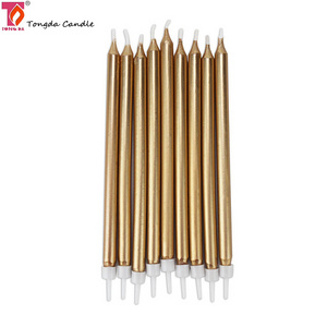 Metallic long gold fireworks Amazing happy birthday candles