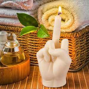 2024 Creative Vertical Middle Finger Candles/ Hand Candles/ Victory Gesture Candle Teen Room Decor Candle