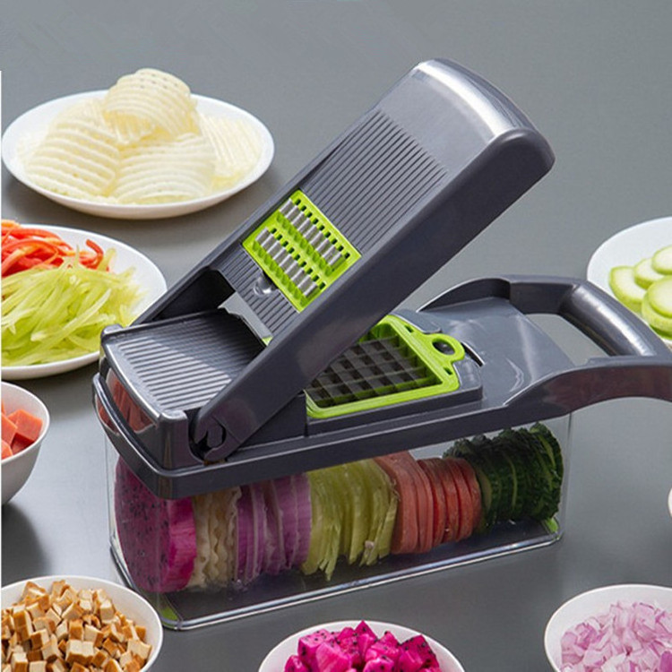 8 Blade Vegetable Slicer, Onion Mincer Chopper, Cutter, Dicer, Egg Slicer with Container