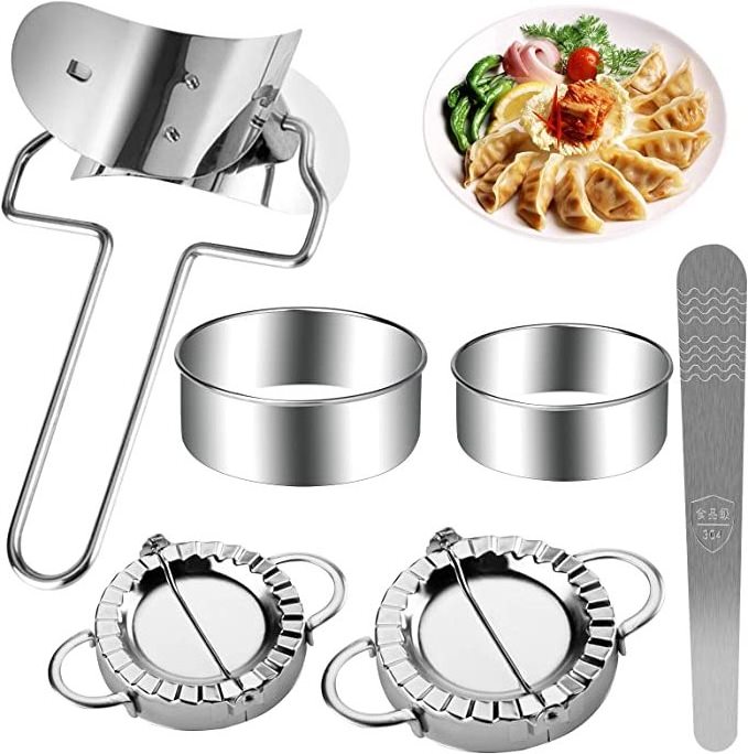 Stainless Steel Dumpling Ravioli Maker Press, Wonton Mould, Easy-tool for Dumpling Wrapper Dough Stamp Cutter Pastry Pie Making