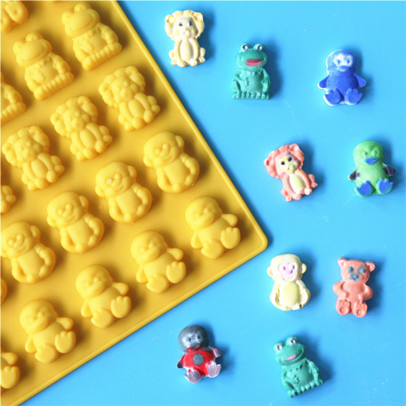 Monkey/penguin/ frog /Bear/ Lion Chocolate Molds, Gummy Mold Candy Molds Silicone